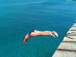 Clear blue water