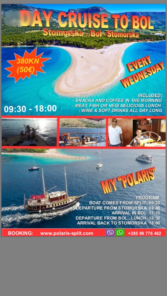 Day Cruise to Bol(Brač)